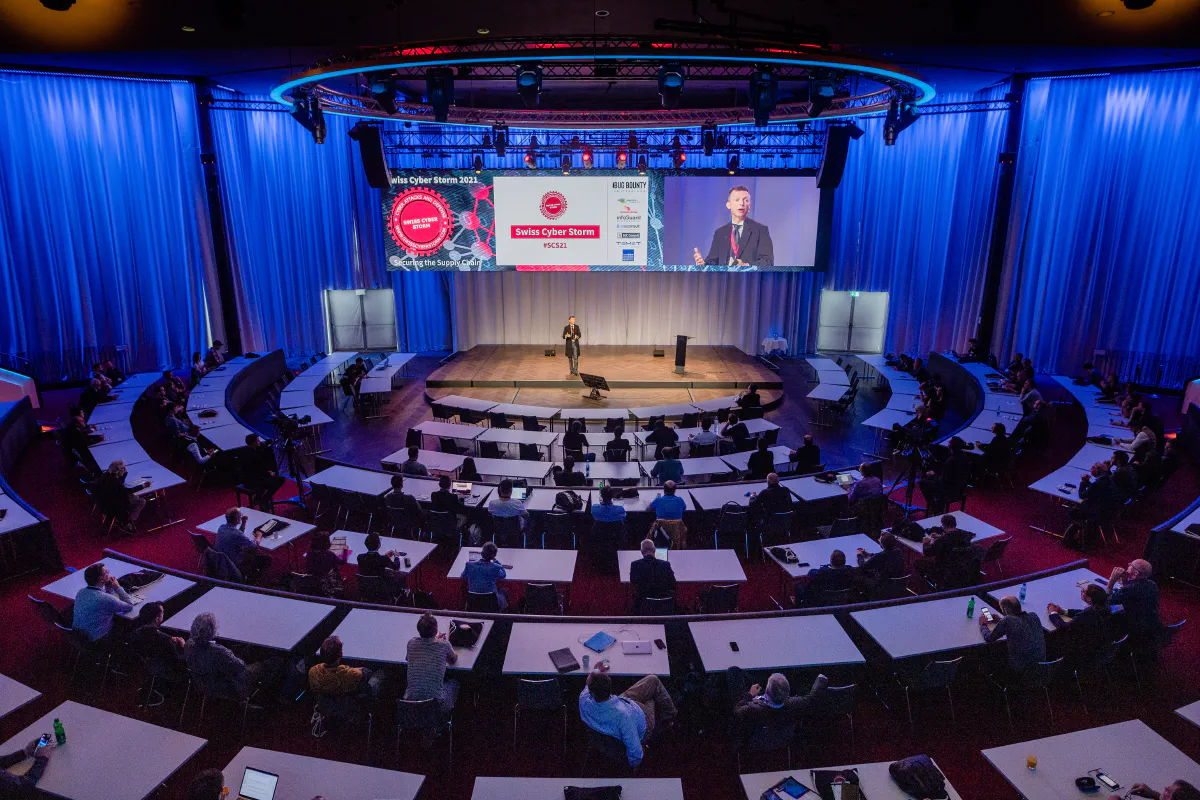 View of the main stage of the Swiss Cyber Storm conference