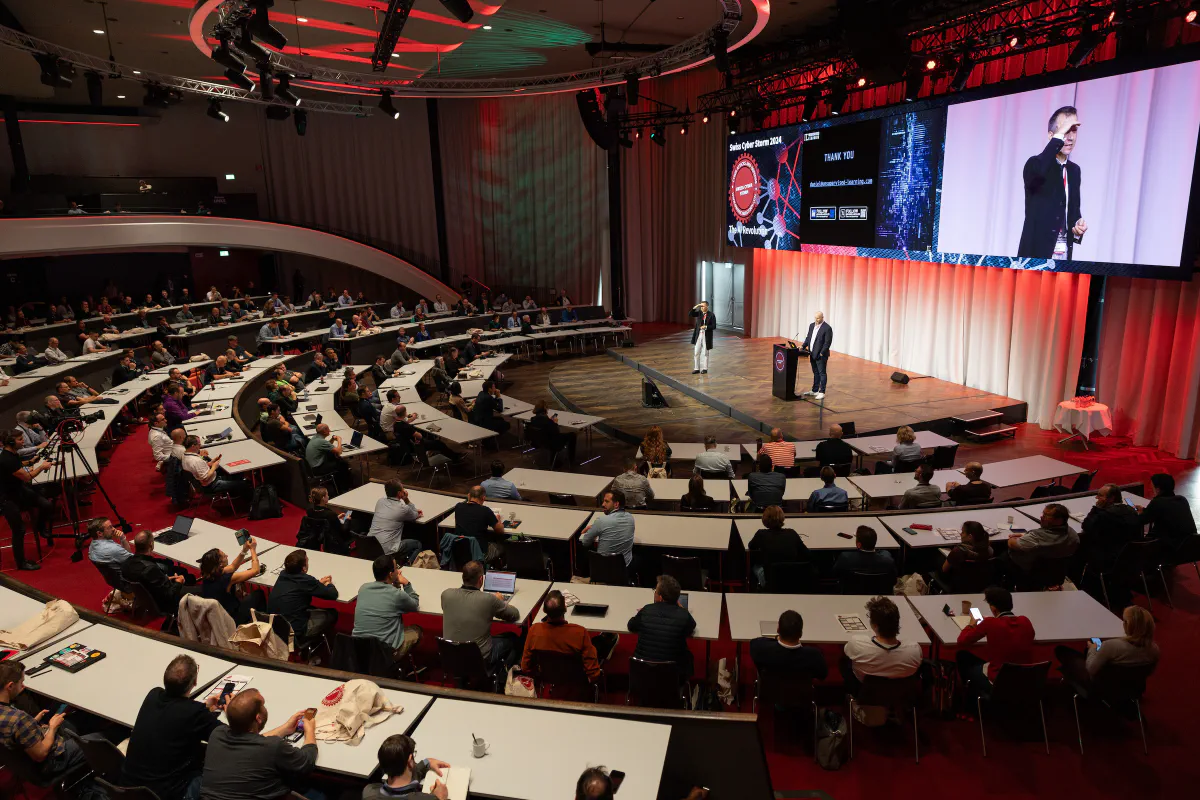 View of the main stage of the Swiss Cyber Storm conference